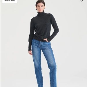 Nadaam Gray 100% Cashmere Smoke turtleneck roll neck Sweater Size S